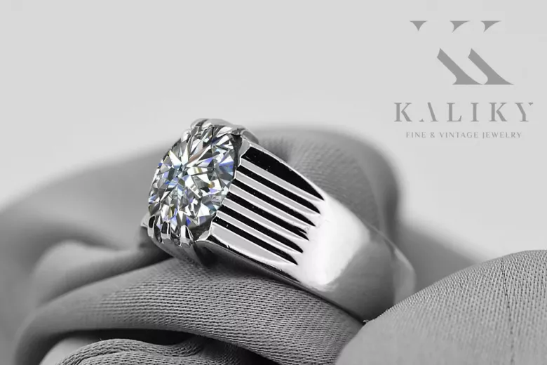 Ring Vintage style Zircon Sterling silver 925 vrc007s